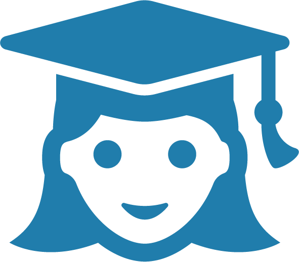 female with graduation cap icon