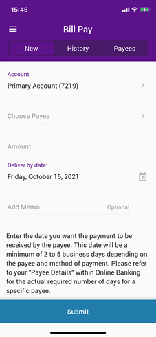 Mobile Billpay Payee