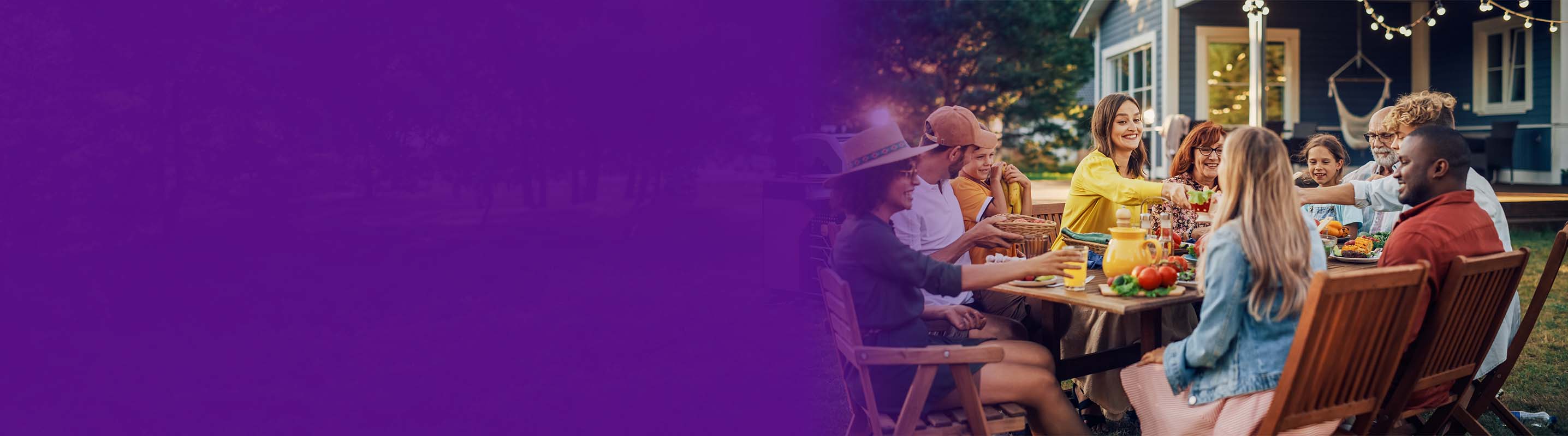 image of a group of friends and family enjoying the evening
