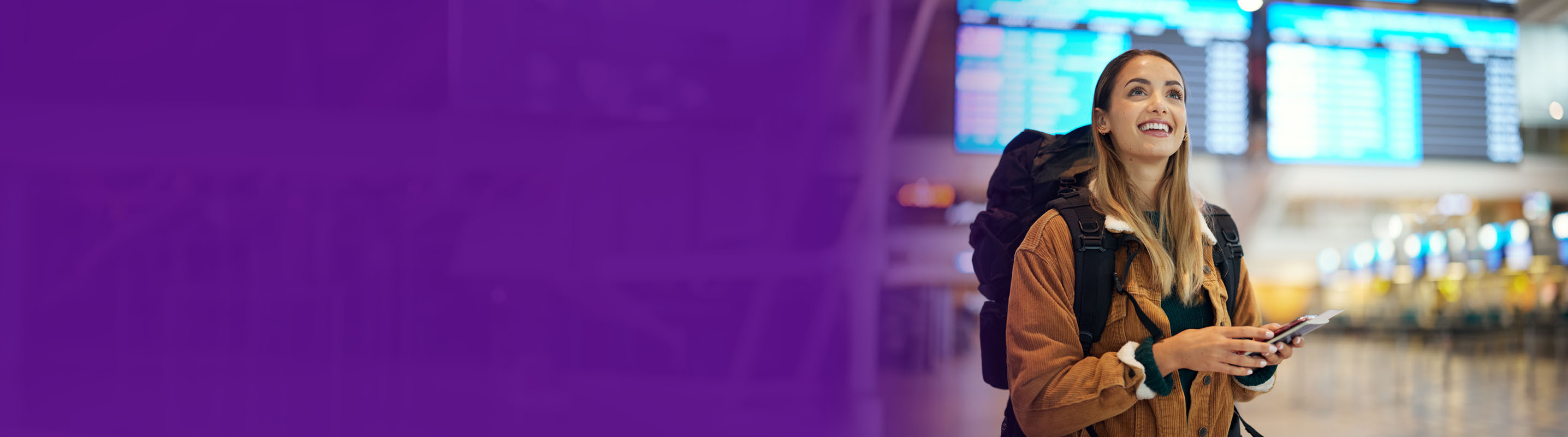 women in an airport ready to board an airplane