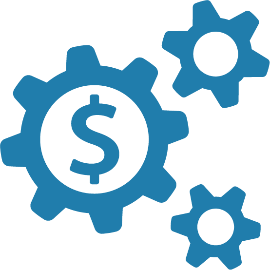 gears with money symbol icon