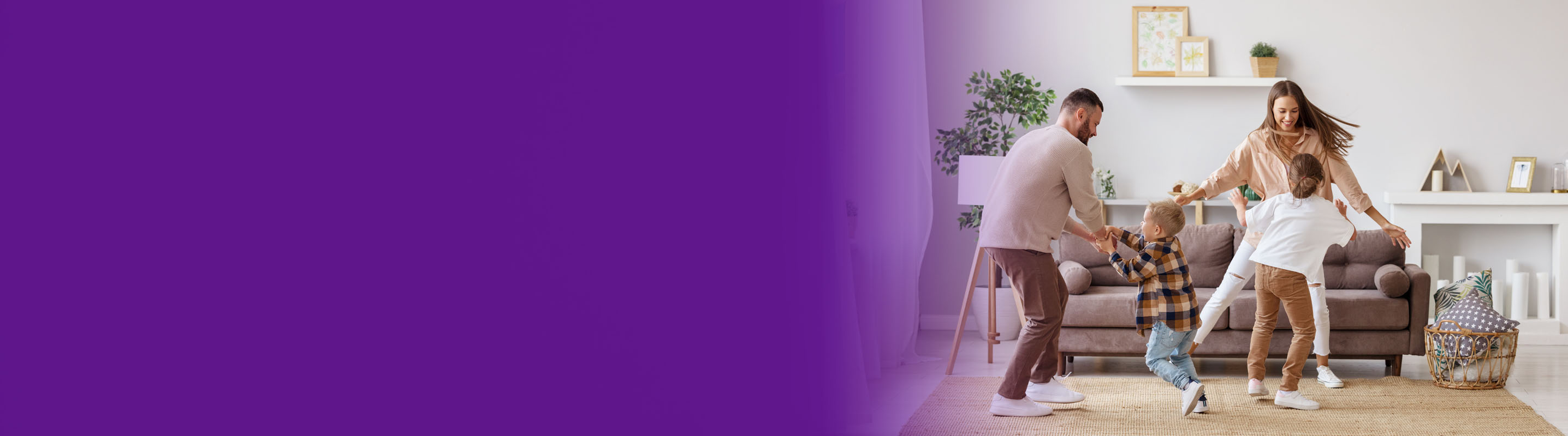 image of a family in their home