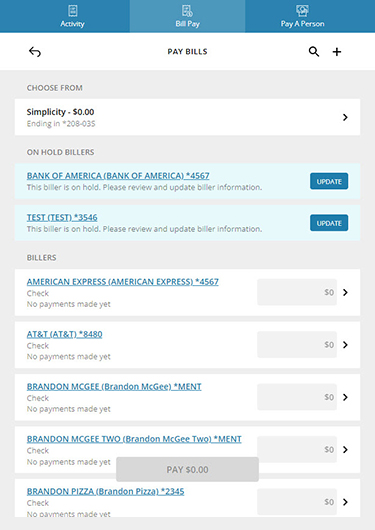 Locate On Hold payees