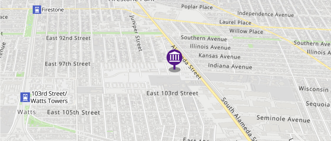 Haz click aquí para ver mapa interactivo de nuestra sucursal de Watts Mapa de Kinecta de Watts